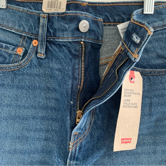 LEVIS hi-rise reconstructed skirt, medium wash - Picture 4 of 7